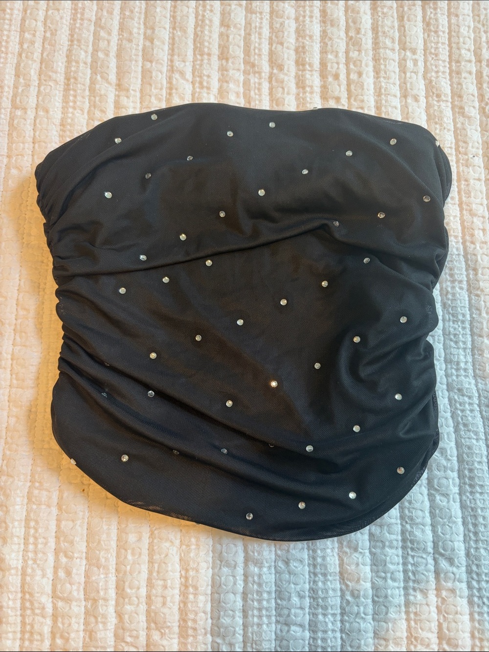 Forever 21 Black Strapless Rhinestone Tube Top